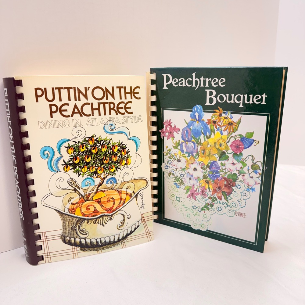 VTG Junior League Atlanta Cookbooks Puttin on‎ the Peachtree & Peachtree Bouquet